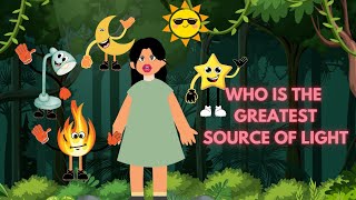 who is the greatest souce of light debate between Moon Star Sun Fire and Lamp animation [upl. by Igor]