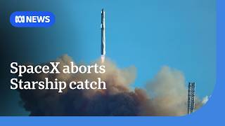 SpaceX Starship aborts booster catch with Donald Trump in attendance  ABC NEWS [upl. by Ainod]