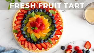 Easy Dessert Fresh Fruit Tart Recipe with Secret Homemade Creamy Vanilla Custard [upl. by Isabel144]