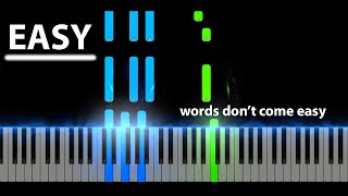 F R David  Words Dont Come Easy Easy Piano Tutorial [upl. by Eirallih]