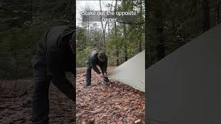 Setting Up a Plow Point Tarp Shelter for Survival [upl. by Kra49]