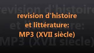 révision dhistoire et de littérature le XVII siècle [upl. by Mittel]