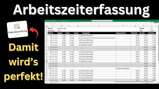 Excel Arbeitszeiterfassung kostenlose Vorlage ► mit Urlaub für unbegrenzte Jahre 2023 2024 [upl. by Denzil]