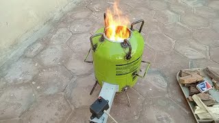 How to make a highly efficient no smoke wood stove with a fan  smoke free beautiful 🔥 firewood [upl. by Aynatahs]