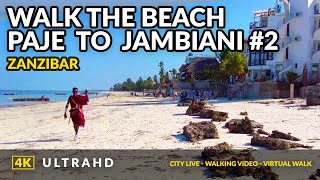 4K Walking the beach from Paje to Jambiani 2  Zanzibar 2021 [upl. by Thera]