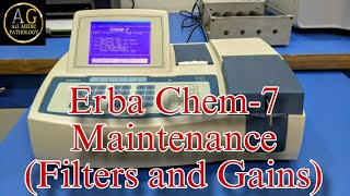 Erba Chem7 Maintenance Filters amp Gains  Semi Automatic Analyser  AG Medic Pathology [upl. by Anchie]