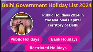 Delhi Government Public Holiday List 2024  Delhi Govt Holidays 2024 [upl. by Beare]