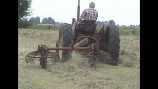 Haymaking 2010 part3 Windrowing with David Brown 950 amp British Lely tedder [upl. by Lontson571]