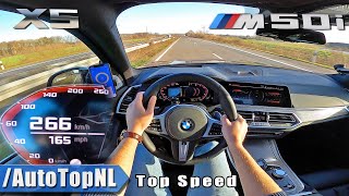 BMW X5 M50i  530HP 44 V8 BiTurbo  266KMH 166MPH TOP SPEED POV on AUTOBAHN by AutoTopNL [upl. by Shiri]