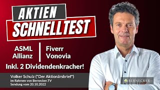 AktienSchnelltest inkl 2 Dividendenkrachern  Volker Schulz im Gespräch vom 20102022 [upl. by Analem]