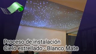 Instalación de un GLAXY cielo estrellado 🔨 Sistema de cielorrasos tensados en base de BLANCO MATE 🌟 [upl. by Damara]