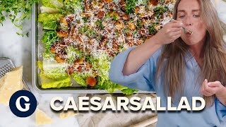 Amanda Wigers caesarsallad med hemgjord dressing – magiskt gott [upl. by Ruddy]