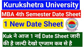 KUK MBA 4th Semester Date Sheet Out  Kurukshetra University New Date Sheet 2021 [upl. by Yerggoeg695]