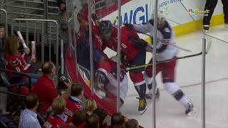 Capitals Wilson blindsides Wennberg with massive hit [upl. by Ybeloc839]