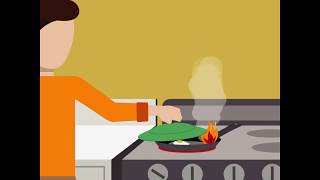 Pictograph Cook top fire safety tips [upl. by Bradway]