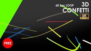 022confetti  8K 4K Free Video No Copyright  3D Abstract BG Loops Animation Motion Green BGv [upl. by Leigh]