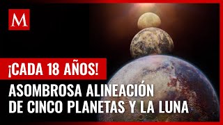 La Luna y cinco planetas se alinearán en el cielo en un fenómeno que ocurre cada 18 años [upl. by Nenney249]