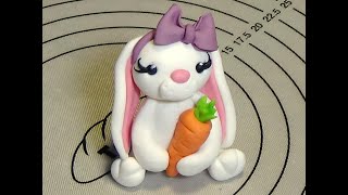 TUTORIAL cute easter bunny girl from marzipan  tutorial iepurasdragalas [upl. by Luapnaej]