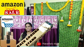 Best Amazon Backdrop stand  unboxing amp review  decoration stand Navathasvlogs [upl. by Ellennahs]