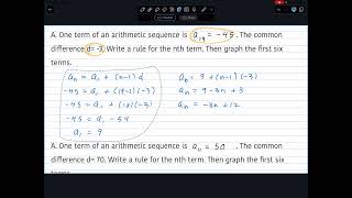 Writing Rules for arithmetic Sequence Part 2 72 Example 3 [upl. by Marjana]