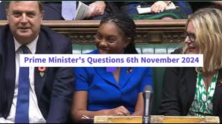 PMQs Wednesday 6th Nov 2024 PM Starmer v Kemi Badenoch the 4th Tory leader in 4 years [upl. by Jerrome620]