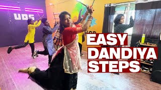 Easy Dandiya Steps  UDS NILESH ROCK  Dandiya tutorial [upl. by Anim]