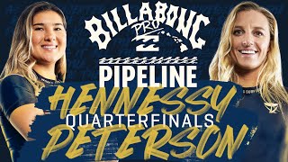 Lakey Peterson vs Brisa Hennessy  Billabong Pro Pipeline 2023  Quarterfinals Heat Replay [upl. by Angelis]