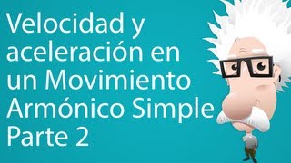 Velocidad y aceleración en un Movimiento Armónico Simple Parte 2 [upl. by Norvun]