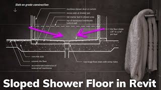 Sloped Shower Floor  Drain in Revit Tutorial Quick Tip Edition [upl. by Noit]