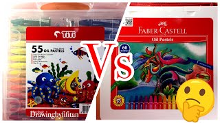 Oil pastel titi 55 warna VS Fabercastell 60 warna [upl. by Nerak]