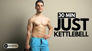 30 Min COMPACT FULL BODY KETTLEBELL Workout  No Repeat  No Jump [upl. by Kristyn405]