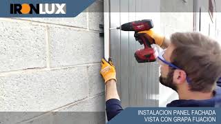 Instalación de Panel Fachada en pared rastrelada con omegas y grapa fijacion oculta [upl. by Wenz]