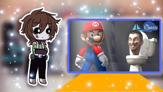 Afton Family Reacts To SMG4 Mario VS Skibidi Toilet  Gacha club [upl. by Joshuah519]