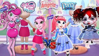 My Talking Angela 2  Mommy long legs vS Poppy playtime  New Update  cosplay 🌈💋 [upl. by Niwrud]