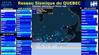 Tremblement de Terre Quebec  Données sismiques en temps réel [upl. by Delmar976]