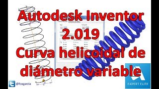 Curva helicoidal variable  Inventor 2019 [upl. by Hennessy73]