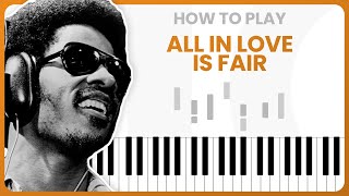 How To Play All In Love Is Fair By Stevie Wonder On Piano  Piano Tutorial Part 1 [upl. by Yllil]