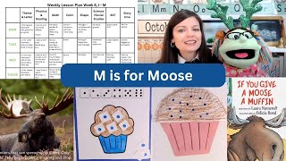 M is for Moose  COMPLETE Preschool PreK K5  Session 2 DAY 39 [upl. by Nosila]