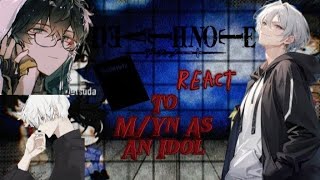 DeathNote React To MYn As An Idol  OOC  MYn x All  Part 1  Gacha Nox  ShinaanKun [upl. by Dremann]