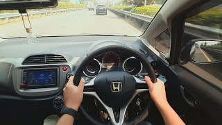 POV Driving Honda Jazz RS AT 2013 Highway driving to Soekarno Hatta International airport Tangerang [upl. by Arym961]