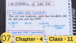 Limitations of Octet Rule  Class 11 Chapter 4 [upl. by Yttocs]