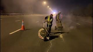 Asphalt Crack Sealing at night shift [upl. by Maitund]