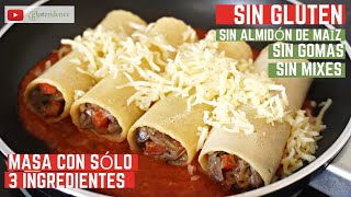 CANELONES SIN GLUTEN CON MASA CASERA  Sin maíz sin gomas sin horno [upl. by Aven948]