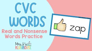 CVC Words Real and Nonsense Words Practice  Phonics Practice for Kindergarten amp 1st Grade [upl. by Letnahc]