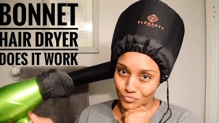 HONEST REVIEW TRYING THE ELEGANTY BONNET HAIR DRYER FROM AMAZON  DOES IT WORK [upl. by Einiffit]