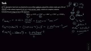 ManganateVII Titration  Module 5 Redox and Electrode Potentials  Chemistry  A Level  OCR A [upl. by Neenaj]