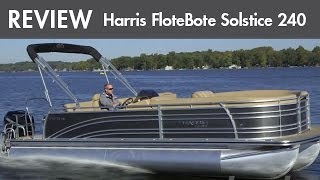 2014 Harris Solstice 240 Pontoon Boat Review  Performance Test [upl. by Notlek]