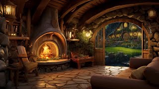 RAIN Hobbit World  Close your eyes amp Sleep instantly with Fireplace sound amp Autumn Rain ✨ [upl. by Reames]