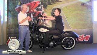 Victory Motorcycles Adjusting The HighBall Handlebars For Multiple Riding Positions [upl. by Cornwall]