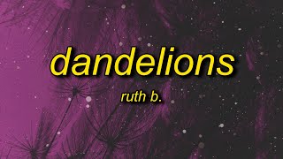 Ruth B  Dandelions slowed  reverb Lyrics  cause im in a field of dandelions [upl. by Pliske]